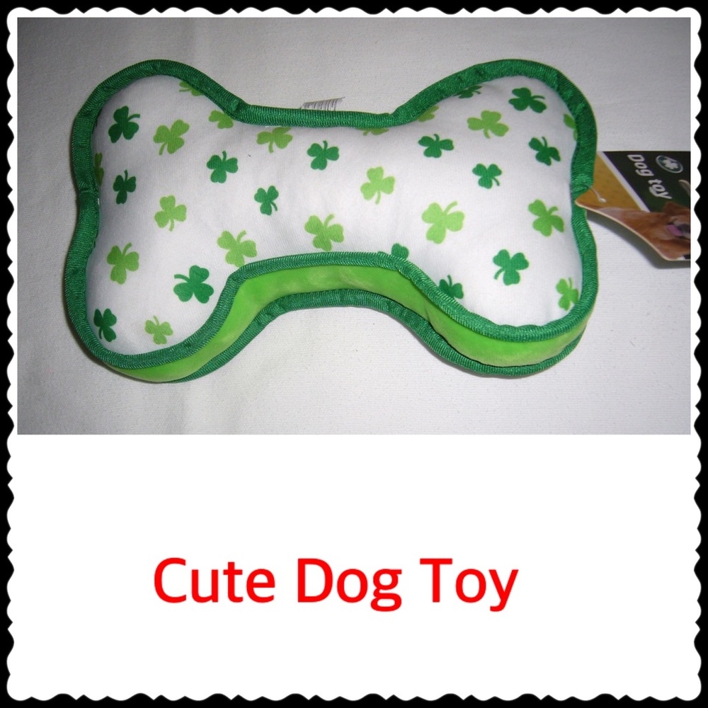 COPY - Shamrock Theme Plush Bone Dog Toy